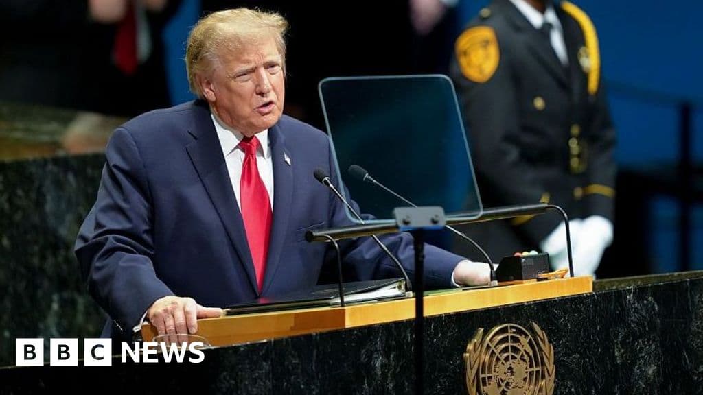 Trump tells UN he has 'big decision' on whether to 'annihilate' Iran or make peace deal - BBC